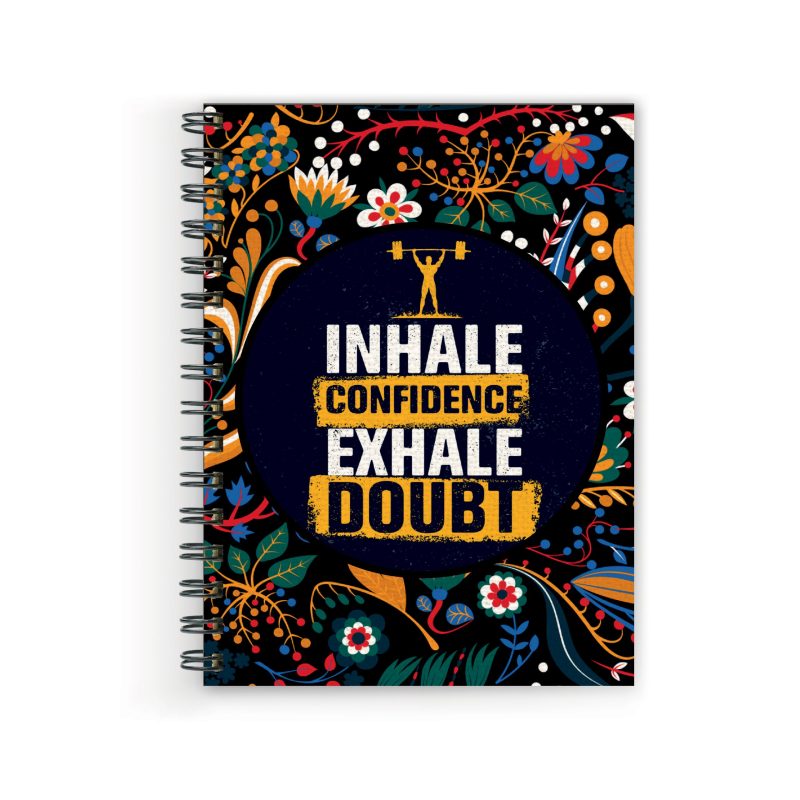 Crafty Worth inhale confidence Wire Bound Spiral Printed unruled diary for boys stylish with lock Pages :160 (Size :A5)