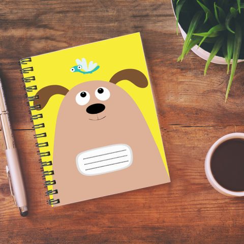 Crafty Worth cartoon with bird , Wire Bound Spiral Printed unruled notebook combo Pages :160 (Size :A5) - alternate view
