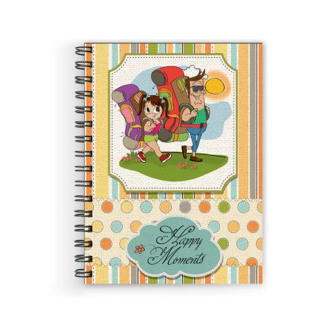 Crafty Worth happy moments , Wire Bound Spiral Printed unruled notebook doodle Pages :160 (Size :A5)