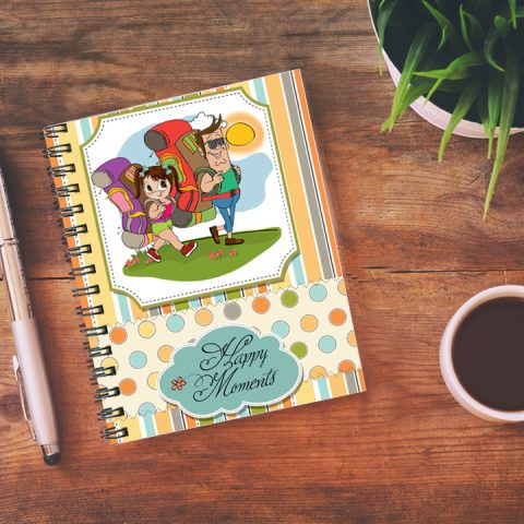 Crafty Worth happy moments , Wire Bound Spiral Printed unruled notebook doodle Pages :160 (Size :A5) - alternate view