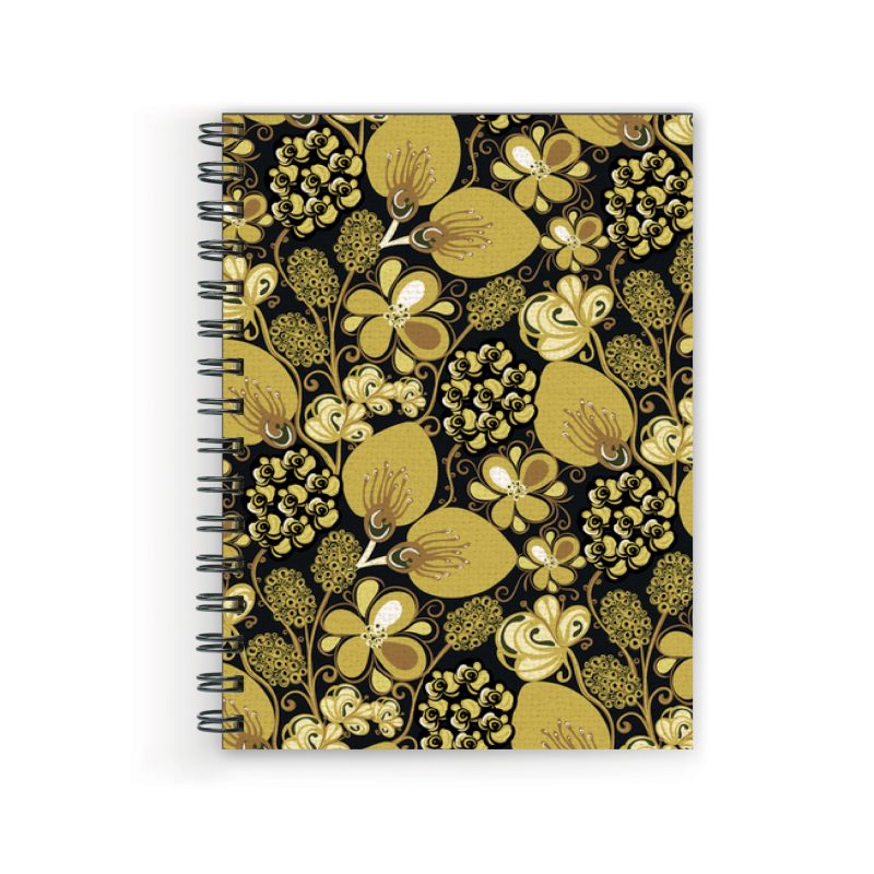 Crafty Worth floral texture Wire Bound Spiral Printed unruled diary for daily routine Pages :160 (Size :A5)
