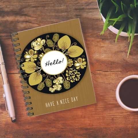Crafty Worth have a nice day , Wire Bound Spiral Printed unruled notebook diary with pen Pages :160 (Size :A5) - alternate view