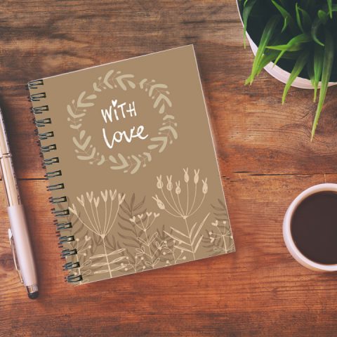 Crafty Worth With love , Wire Bound Spiral Printed unruled note book expense Pages :160 (Size :A5) - alternate view