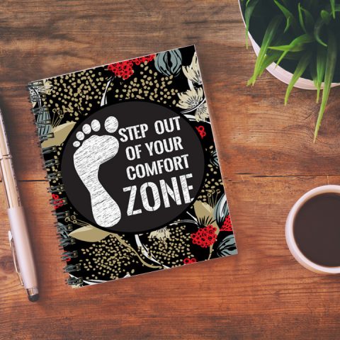 Crafty Worth step out of your comfort zone Wire Bound Spiral Printed unruled diary for designer Pages :160 (Size :A5) - alternate view