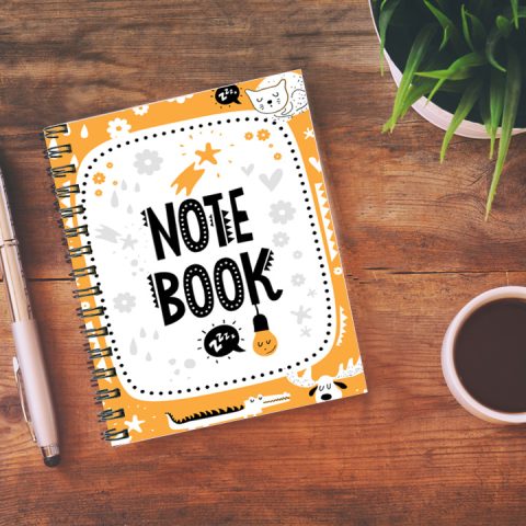 Crafty Worth Note book abstract , Wire Bound Spiral Printed unruled e note books Pages :160 (Size :A5) - alternate view