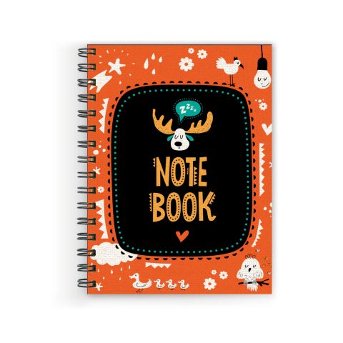 Crafty Worth note book black and red Wire Bound Spiral Printed unruled diary for couples Pages :160 (Size :A5)