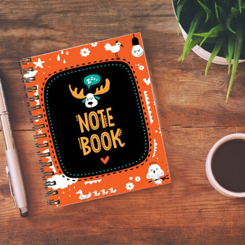 Crafty Worth note book black and red Wire Bound Spiral Printed unruled diary for couples Pages :160 (Size :A5) - alternate view