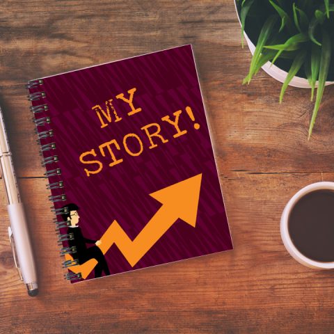 Crafty Worth my story up , Wire Bound Spiral Printed unruled notebook for kids Pages :160 (Size :A5) - alternate view