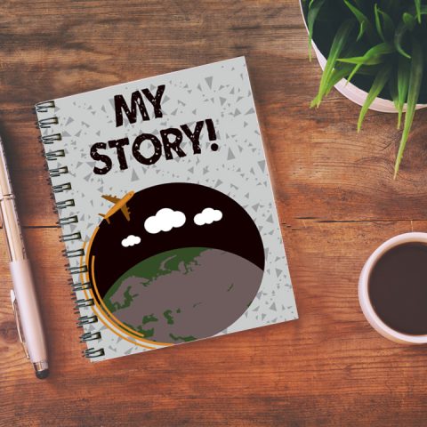 Crafty Worth My story fly Wire Bound Spiral Printed unruled diary for children girls Pages :160 (Size :A5) - alternate view