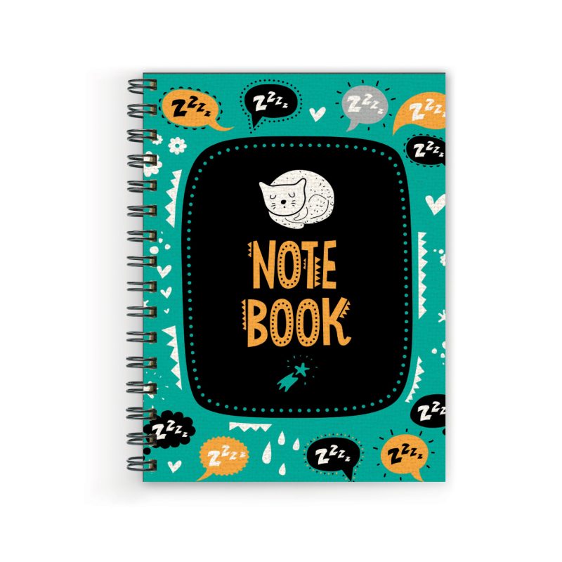 Crafty Worth note book cat Wire Bound Spiral Printed unruled diary for children Pages :160 (Size :A5)