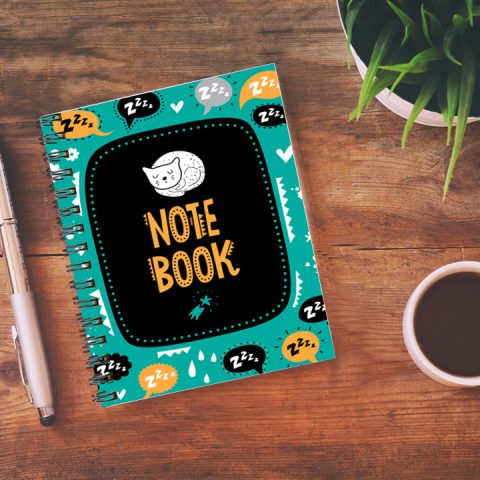 Crafty Worth note book cat , Wire Bound Spiral Printed unruled note book goodwork Pages :160 (Size :A5) - alternate view