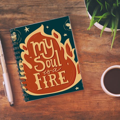 Crafty Worth my soul is a fire , Wire Bound Spiral Printed unruled notebook itc Pages :160 (Size :A5) - alternate view