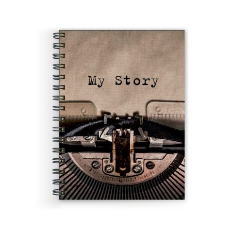Crafty Worth My story typeriter , Wire Bound Spiral Printed unruled notebook in blank size Pages :160 (Size :A5)