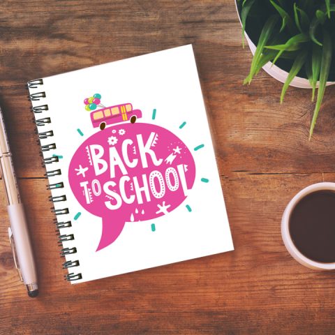 Crafty Worth back to school pink , Wire Bound Spiral Printed unruled notebook in plain paper Pages :160 (Size :A5) - alternate view