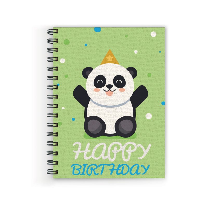 Cute Panda Birthday A5 Spiral Notebook