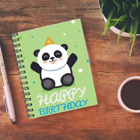Crafty Worth Happy birthday , Wire Bound Spiral Printed unruled notebook journal Pages :160 (Size :A5) - alternate view