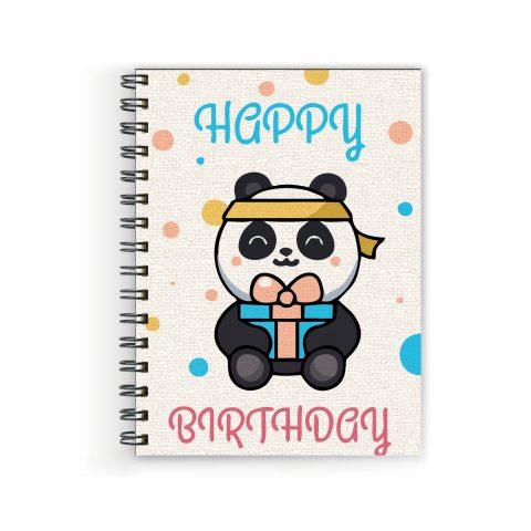 Crafty Worth happy birthday panda , Wire Bound Spiral Printed unruled notebook journal for gift Pages :160 (Size :A5)