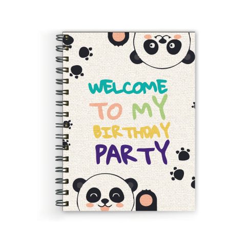 Crafty Worth welcome to my party , Wire Bound Spiral Printed unruled note book kids Pages :160 (Size :A5)