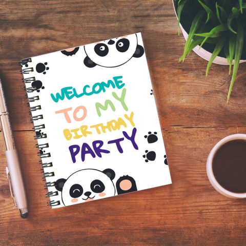 Crafty Worth welcome to my party , Wire Bound Spiral Printed unruled note book kids Pages :160 (Size :A5) - alternate view