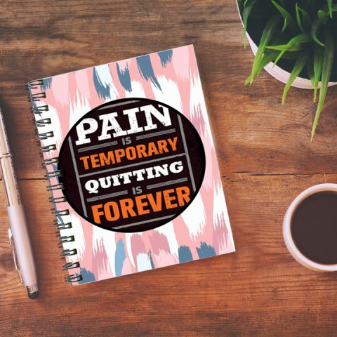 Crafty Worth pain is temporary Wire Bound Spiral Printed unruled diary for girls stylish 2020 Pages :160 (Size :A5) - alternate view