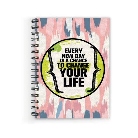 Crafty Worth every new day Wire Bound Spiral Printed unruled diary for girls with password Pages :160 (Size :A5)