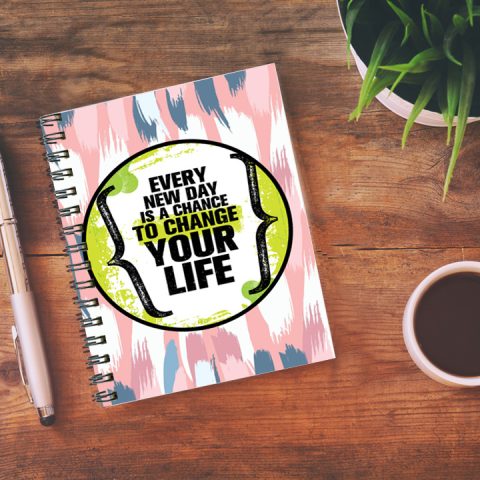 Crafty Worth every new day Wire Bound Spiral Printed unruled diary for girls with password Pages :160 (Size :A5) - alternate view