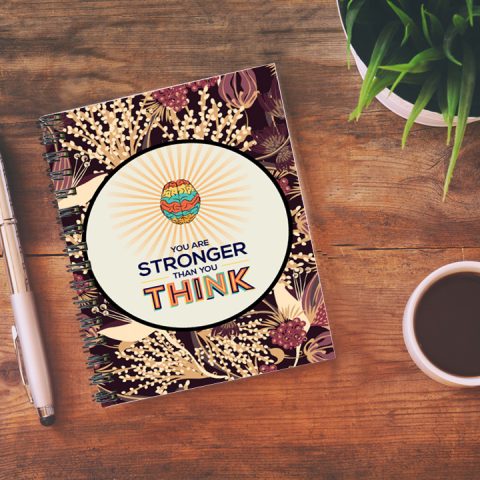 Crafty Worth you are stronger Wire Bound Spiral Printed unruled diary for journaling Pages :160 (Size :A5) - alternate view