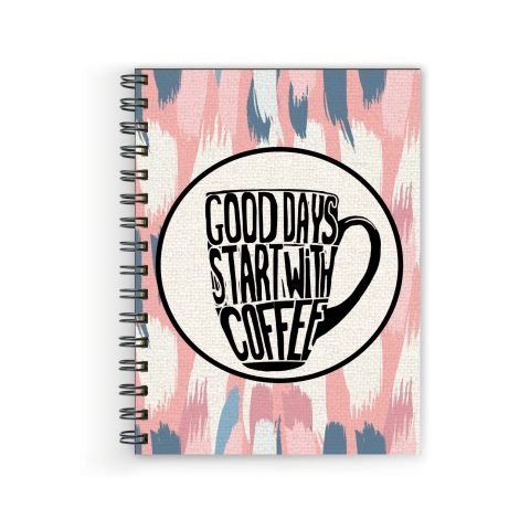 Crafty Worth good days start with Wire Bound Spiral Printed unruled diary for journal Pages :160 (Size :A5)