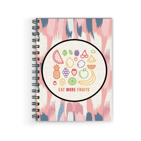 Crafty Worth eat more fruits , Wire Bound Spiral Printed unruled notebook Pages :160 (Size :A5)