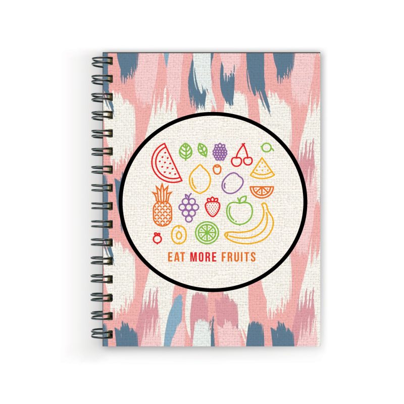 Crafty Worth eat more fruits , Wire Bound Spiral Printed unruled notebook Pages :160 (Size :A5)