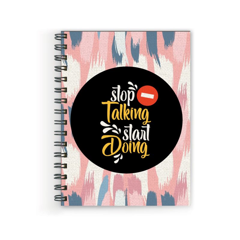 Crafty Worth stop talking start doing Wire Bound Spiral Printed unruled diary for kids girls Pages :160 (Size :A5)