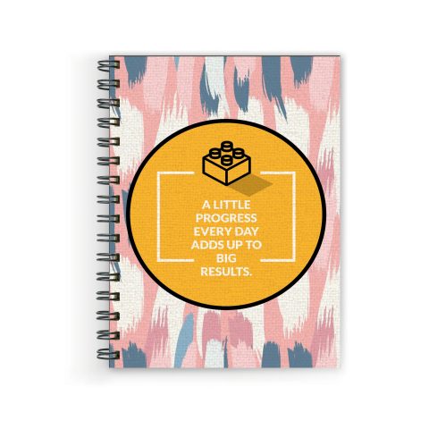 Crafty Worth a little progress Wire Bound Spiral Printed unruled diary for kids cute Pages :160 (Size :A5)