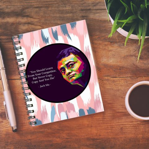 Crafty Worth you should learn jack ma , Wire Bound Spiral Printed unruled note book offers Pages :160 (Size :A5) - alternate view
