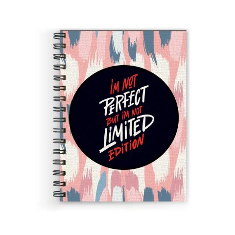 Crafty Worth I am not perfect but Wire Bound Spiral Printed unruled diary for kids with pen fur Pages :160 (Size :A5)