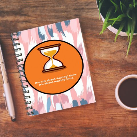 Crafty Worth its not about having , Wire Bound Spiral Printed unruled notebook pack Pages :160 (Size :A5) - alternate view