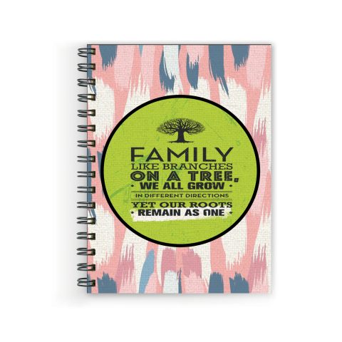 Crafty Worth family like branches Wire Bound Spiral Printed unruled diary for lovers Pages :160 (Size :A5)