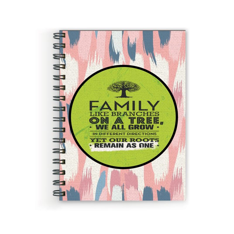 Crafty Worth family like branches Wire Bound Spiral Printed unruled diary for lovers Pages :160 (Size :A5)