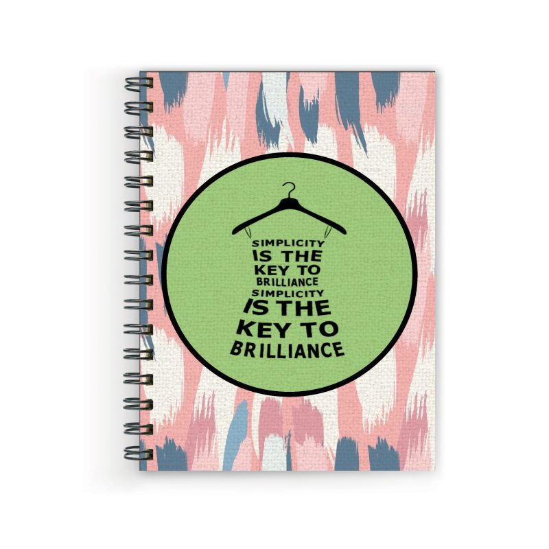 Crafty Worth simplicity is the , Wire Bound Spiral Printed unruled small notebook pocket Pages :160 (Size :A5)