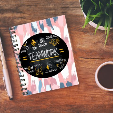 Crafty Worth goal vision teamwork , Wire Bound Spiral Printed unruled spiral notebooks Pages :160 (Size :A5) - alternate view