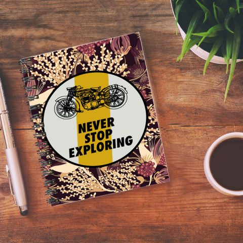 Crafty Worth never stop exploring Wire Bound Spiral Printed unruled diary for ladies Pages :160 (Size :A5) - alternate view