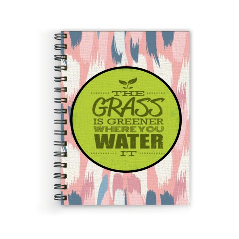 Crafty Worth the grass is Wire Bound Spiral Printed unruled diary for poetry writing Pages :160 (Size :A5)
