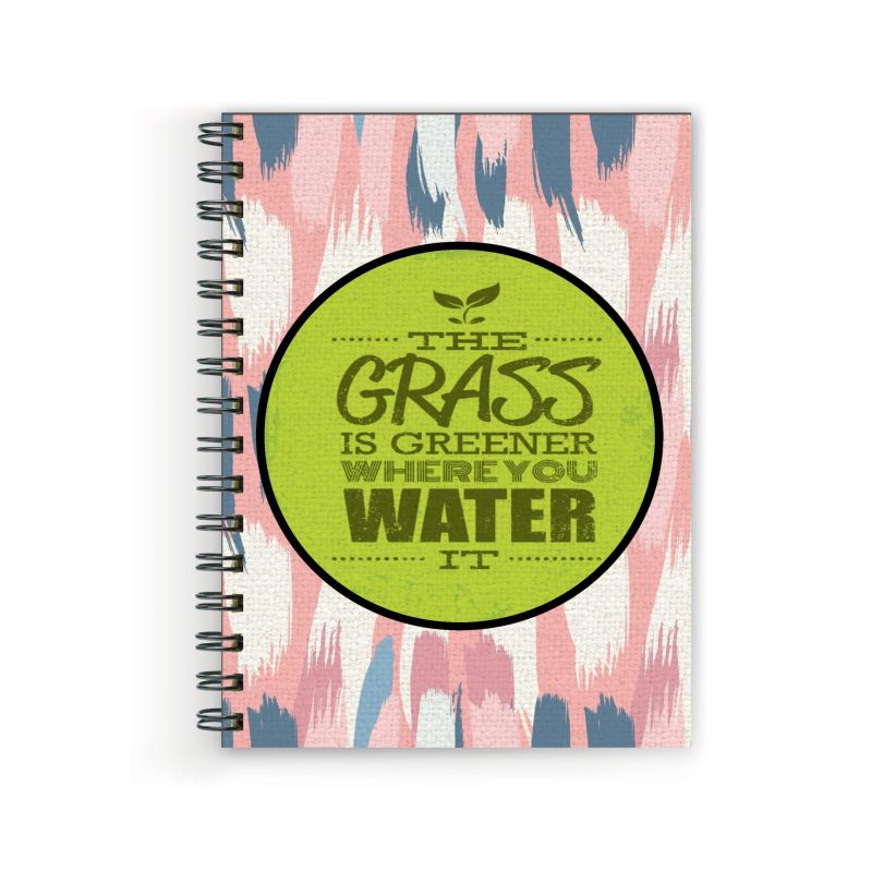 Crafty Worth the grass is Wire Bound Spiral Printed unruled diary for poetry writing Pages :160 (Size :A5)