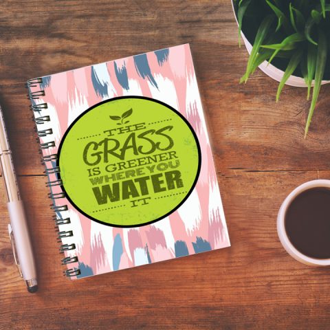 Crafty Worth the grass is Wire Bound Spiral Printed unruled diary for poetry writing Pages :160 (Size :A5) - alternate view