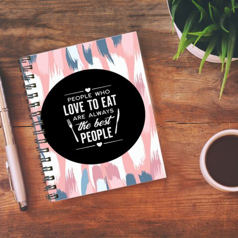 Crafty Worth people who love to eat Wire Bound Spiral Printed unruled diary for poems Pages :160 (Size :A5) - alternate view