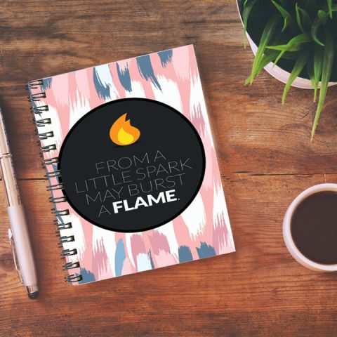 Crafty Worth froma little , Wire Bound Spiral Printed unruled note book rs 20 Pages :160 (Size :A5) - alternate view