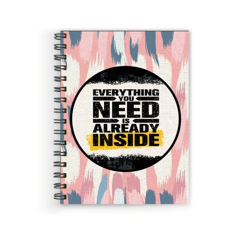 Crafty Worth everything you need , Wire Bound Spiral Printed unruled note book ruled student Pages :160 (Size :A5)
