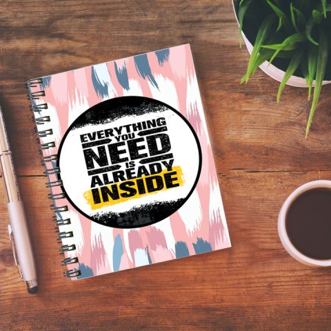 Crafty Worth everything you need , Wire Bound Spiral Printed unruled note book ruled student Pages :160 (Size :A5) - alternate view