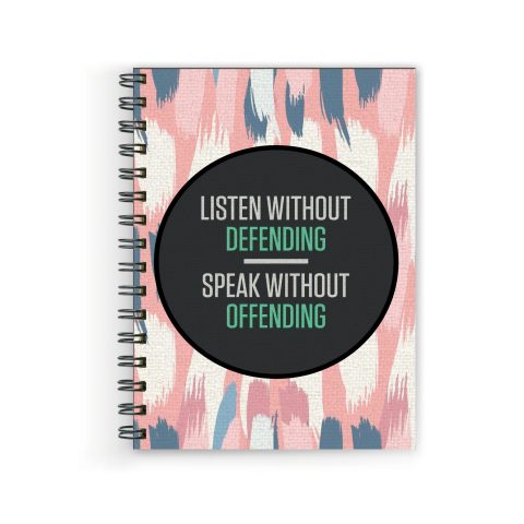 Crafty Worth listen without , Wire Bound Spiral Printed unruled notebook spiral Pages :160 (Size :A5)
