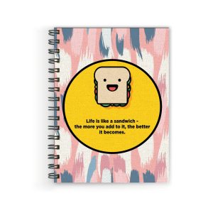 Crafty Worth A5 poem writing diary with Life Is Like a Sandwich cover