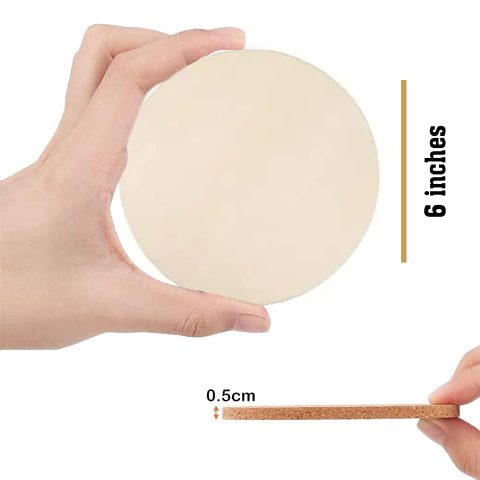 Crafty Worth Round Circle MDF Wood 6 inch MDF Boards for Art and Craft Unfinished Round Wood Slices for Resin Art, Mandala Art,Pyrography, Painting – 4pcs 6in x 6in - alternate view